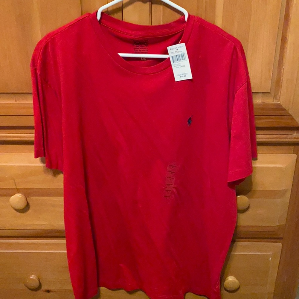 Red polo shirt